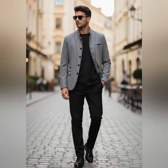 NEW Ron Tomson Men's Symmetric Blazer, Sport Coat KidsJacket Size 40 Grey RNT23 - Picture 3 of 8